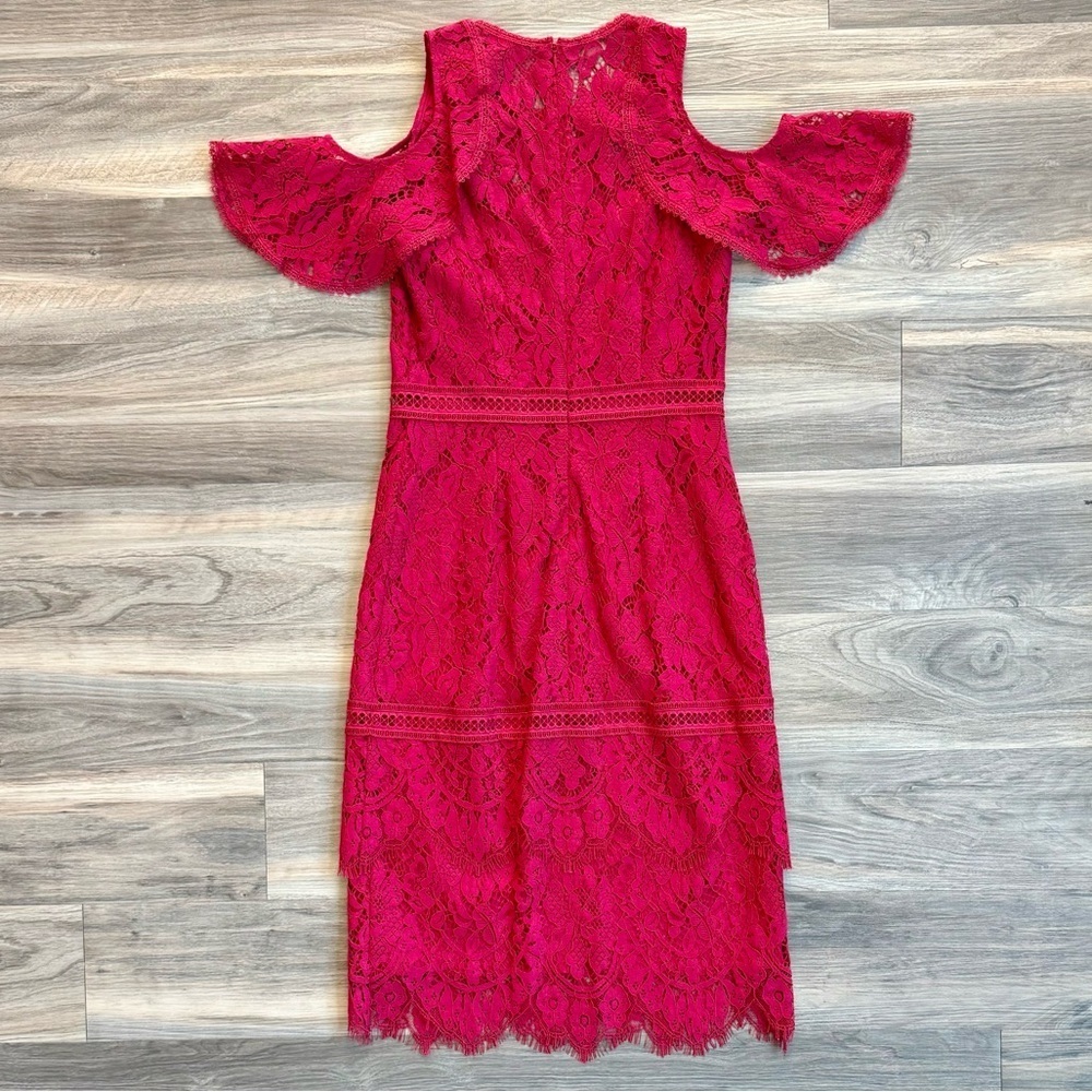 Laundry by Shelli Segal Red Lace Midi Dress Size 6 - Picture 2 of 11